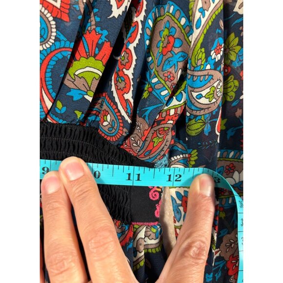 Flying Tomato Bohemian Paisley Dress Size Small Long Sleeve V-Neck - Picture 12 of 12